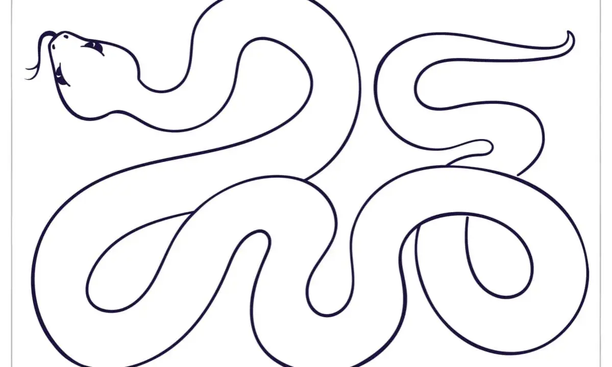 Serpiente para colorear, ideal como fichas para niños de 7 a 8 años para imprimir. ¡A crear un arcoíris!