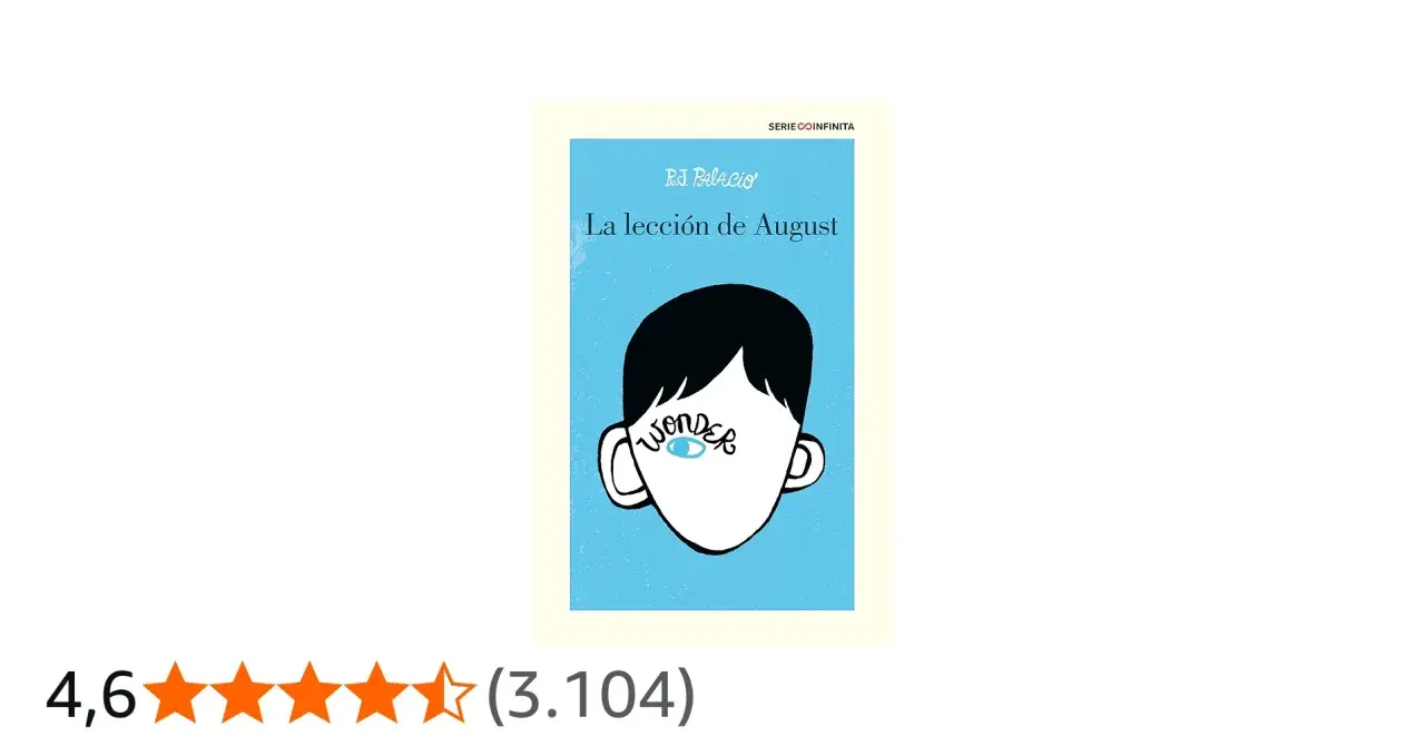 Portada del libro "Wonder: La lección de August". Ideal para todas las edades, fomenta la empatía y la aceptación.