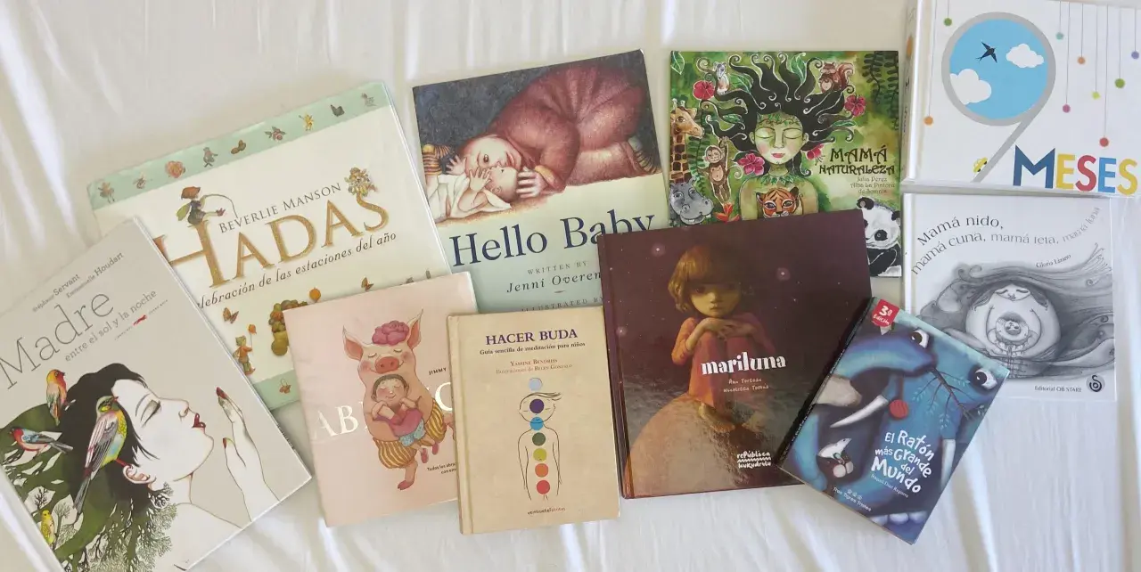 Colección de cuentos para niños mayores, con títulos como "Hadas", "Mamá Naturaleza" y "El Ratón más Grande del Mundo".