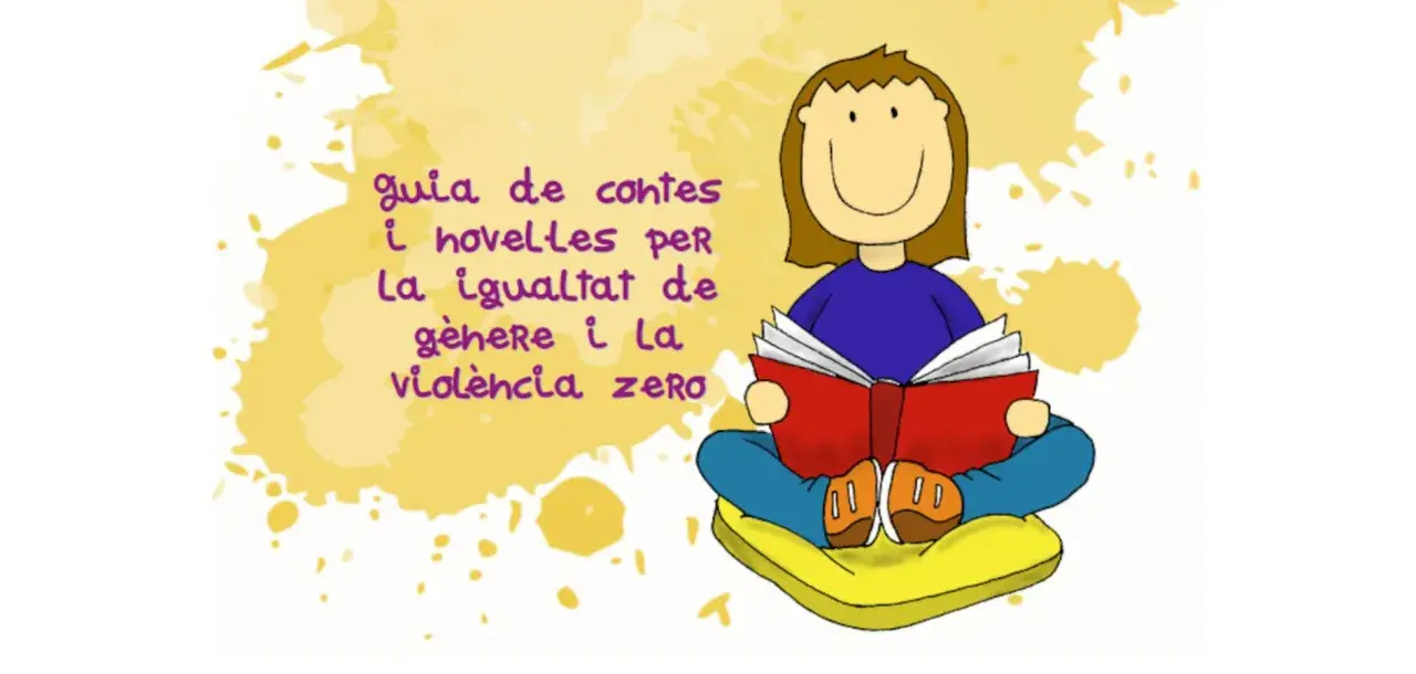 Niña leyendo un libro sobre cuentos no sexistas, promoviendo la igualdad de género y la violencia cero.