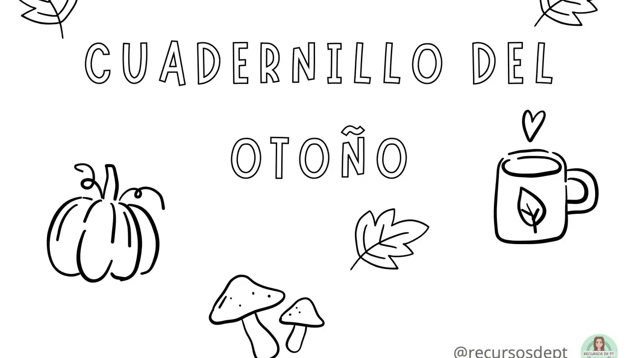 Cuadernillo del otoño con dibujos de calabaza, setas y hojas. Ideal para fichas otoño infantil 5 años.