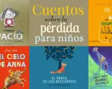 Colección de libros infantiles, incluyendo "Vacío", "El Cielo de Anna" y "El Árbol de los Recuerdos", que abordan temas como la pérdida y la muerte.
