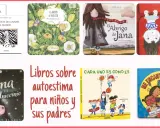 Colección de libros sobre autoestima para niños. Incluye títulos como "La autoestima", "El jardín de Violeta" y "No me gusta como soy".