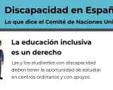 El colegio inclusivo es un derecho. Dos estudiantes, uno con cabello rubio y otro con cabello oscuro, sonríen mientras sostienen libros.