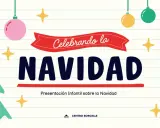 Ilustración festiva con árbol de Navidad, regalos y adornos. Ideas para portadas de Navidad fáciles y divertidas.