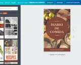 Portada de "Diario de Comida" con manzanas, harina y utensilios de cocina.
