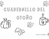 Cuadernillo del otoño con dibujos de calabaza, setas y hojas. Ideal para fichas otoño infantil 5 años.