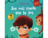 Un niño enfadado con vapor saliendo de sus orejas, junto a un mono colgando. Un libro de cuentos chulos para niños sobre la ira.