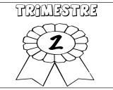 Ilustración en blanco y negro de un lazo con el número 2 en el centro y la palabra "TRIMESTRE" encima.