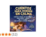 Ilustración de un libro de cuentos relajantes para niños, con una madre besando a su hijo en la cama.