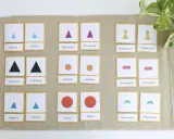 Fichas Montessori para aprender las partes de la oración: artículos, sustantivos, pronombres, adjetivos, verbos, adverbios, conjunciones, preposiciones e interjecciones.