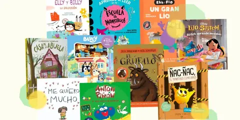 Colección de cuentos para niños de 5 años con personajes como El Grufalo, Stitch y monstruos divertidos.