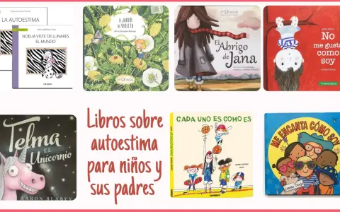 Colección de libros sobre autoestima para niños. Incluye títulos como "La autoestima", "El jardín de Violeta" y "No me gusta como soy".