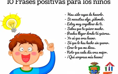 Un niño con una bombilla sobre su cabeza, rodeado de bonitas frases de igualdad cortas para niños.