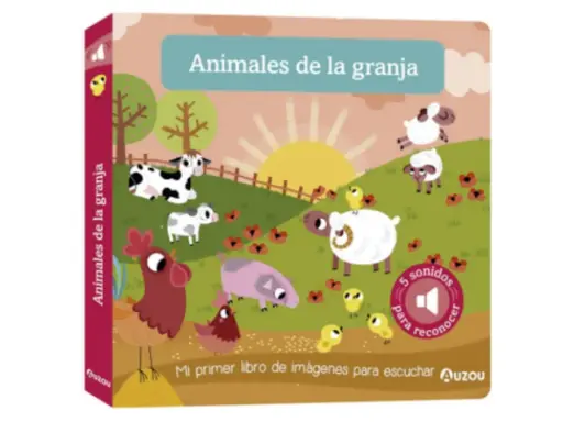 Libros bebe 9 meses: "Animales de la granja" con vaca, ovejas, pollitos y gallina. ¡Sonidos para reconocer!