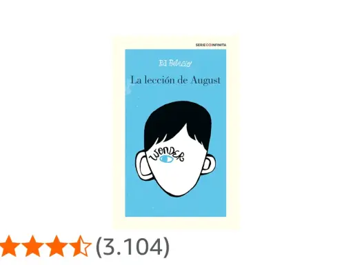Portada del libro "Wonder: La lección de August". Ideal para todas las edades, fomenta la empatía y la aceptación.