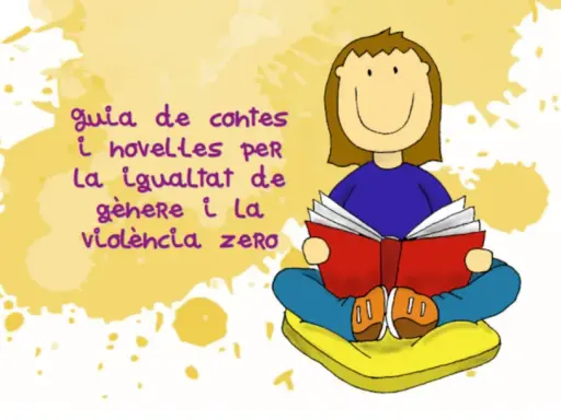 Niña leyendo un libro sobre cuentos no sexistas, promoviendo la igualdad de género y la violencia cero.