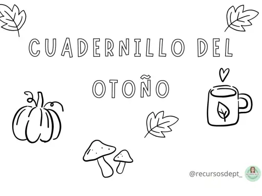 Cuadernillo del otoño con dibujos de calabaza, setas y hojas. Ideal para fichas otoño infantil 5 años.