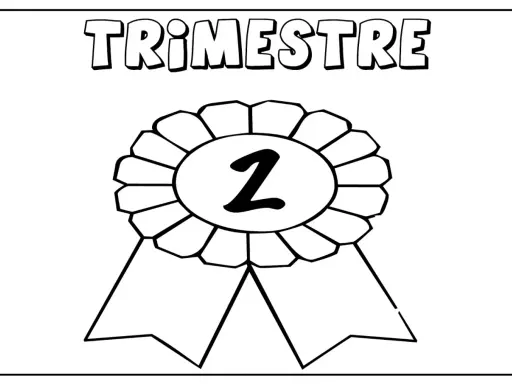 Ilustración en blanco y negro de un lazo con el número 2 en el centro y la palabra "TRIMESTRE" encima.