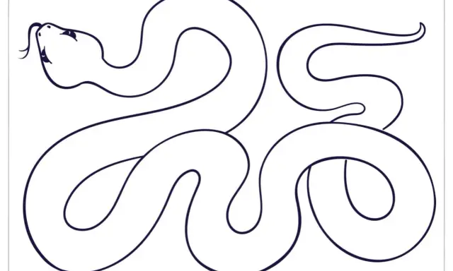 Serpiente para colorear, ideal como fichas para niños de 7 a 8 años para imprimir. ¡A crear un arcoíris!