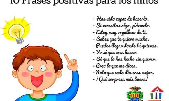 Un niño con una bombilla sobre su cabeza, rodeado de bonitas frases de igualdad cortas para niños.