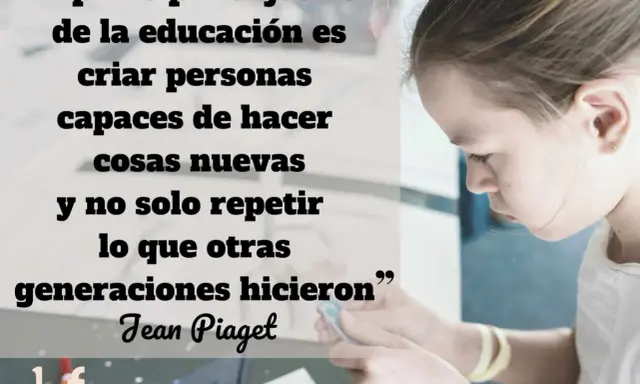 Una niña concentrada, reflejo de una cita sobre la educación: "El principal objetivo de la educación es criar personas capaces de hacer cosas nuevas y no solo repetir lo que otras generaciones hicieron”.