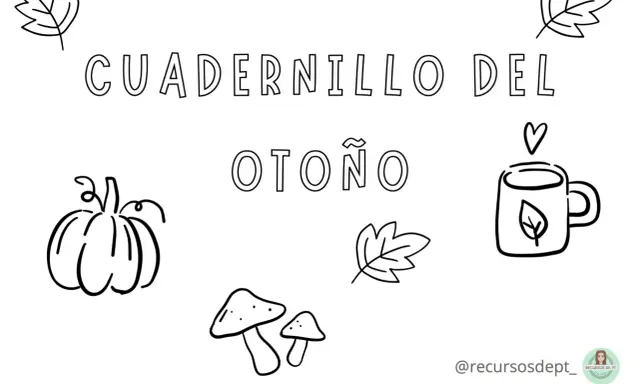 Cuadernillo del otoño con dibujos de calabaza, setas y hojas. Ideal para fichas otoño infantil 5 años.