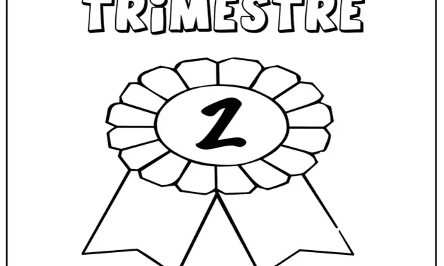Ilustración en blanco y negro de un lazo con el número 2 en el centro y la palabra "TRIMESTRE" encima.