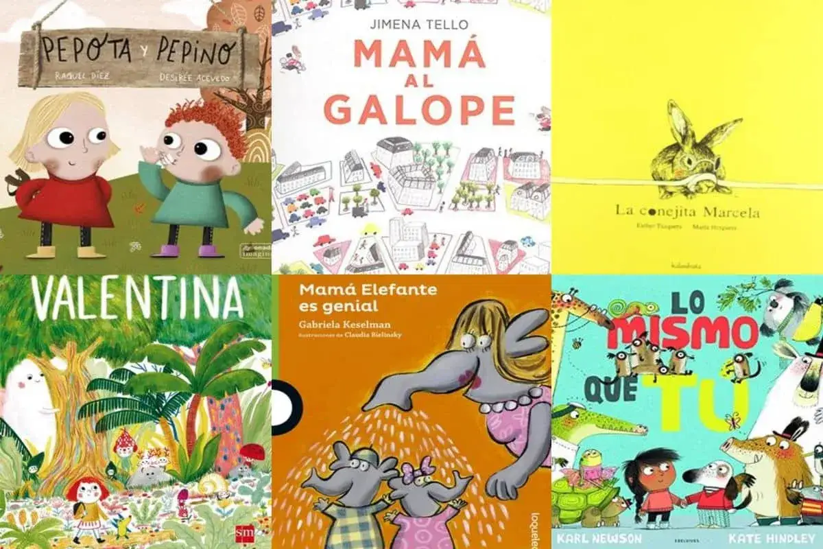 Colecci&oacute;n de portadas de libros infantiles, incluyendo 