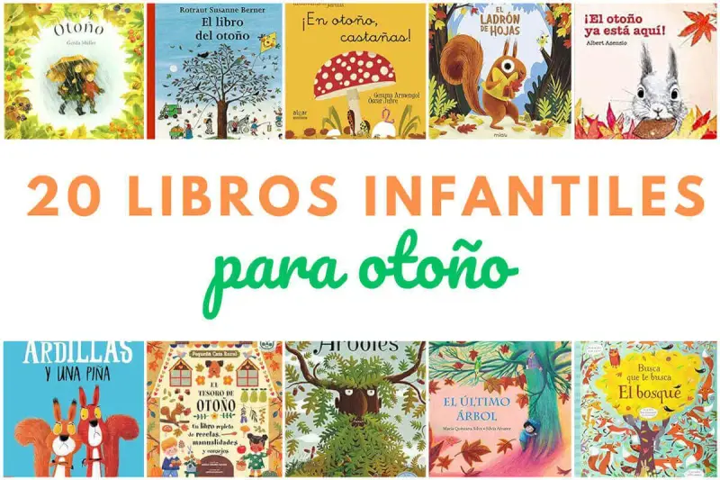 Colección de portadas de libros infantiles para el otoño. Un cuento de otoño perfecto para leer bajo las hojas caídas.